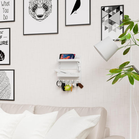 Yieach Bedside Wall Organizer for Dorm Bed,Rv,Small Room and Nightstand,Wall Mounted Floating Shelves and Bedside Shelf