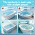Nelebe Rhh 3FT Dolphin Pattern Bathtub Splash Guard Play Shelf for the Wide &Straight Bathtub Edge Toy Tray Caddy