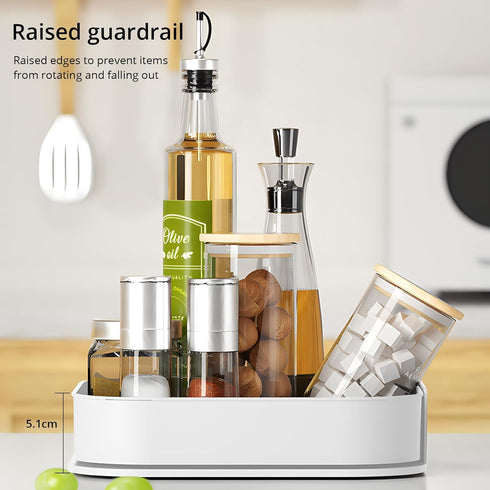Semlos 9" Square Lazy Susan Turntable, Revolving Spice Rack for Kitchen Storage and Organization, Non-Slip