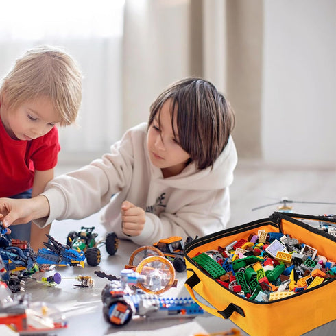 Mecozone 4 Set PCS Toys Storage Bag, Classic Bricks Building Storage Bag, Travel Case for Building Toys, Puzzles
