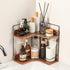 Snuvid 2-Tier Bathroom Counter Organizer, Wooden Corner Shelf for Vanity Countertop Skincare &