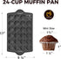HONGBAKE Mini Muffin Pan, Nonstick 24 Cupcake Tin for Baking, Heavy-duty Gray Tray for Cheesecake