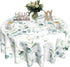 SuQKXCo Spring Eucalyptus Leaves Round Tablecloth 60 Inch Summer Tablecover Waterproof Table Cloth