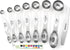 Spring Chef White Stainless Steel Magnetic Measuring Spoons Set of 8, Kitchen Gadgets for Baking