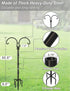 60 Inch 5 Hummingbird 1 Adjustable Double Shepherds Hooks for Outdoor with Sleeve, Heavy Duty Bird Feeder Pole Stand
