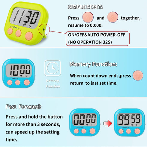 Classroom Timers for Teachers Kids, Large Magnetic Digital Timer 2 Pack