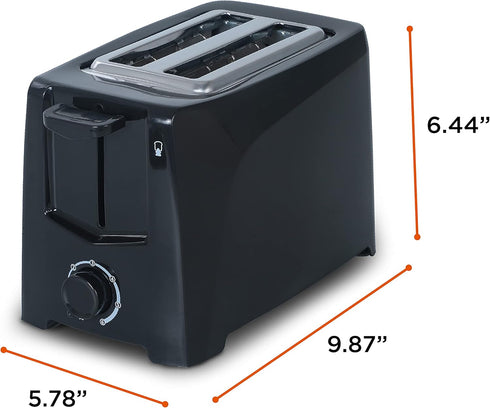 Commercial Chef CCT2201B - 2 Slice Toaster, Black