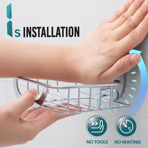 TAILI Soap Dish Holder with Hooks, Bar Soap Tray Saver Suction Cup with Razor Holder for Shower Wall, Rustproof