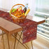 Christmas Winter Snowflake Table Runner, 13x90 Inches Double Sided, Luxurious Gold Red for Kitchen Dining Decor