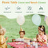 72x30 Inches 3 Set Picnic Table Cover with Bench Covers and Bag, Camping Essentials Camping Table Cover with Elastic
