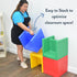 3-in-1 1-Pack, Children's Factory Cube Chair for Kids, Flexible Seating Classroom Furniture, Blue