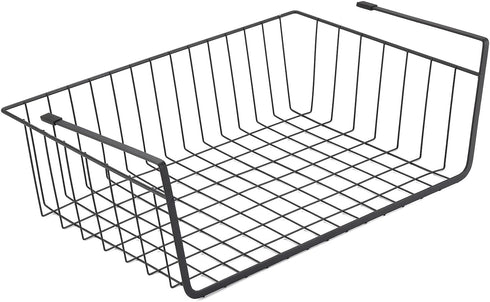 Under Shelf Basket, 6PCS Hanging Storage Baskets for Pantry, Cupboard, Laundry Room, Space Saving Organizer, Black