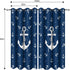 Grommet 2 52x84 Inch MissHope Nautical Anchor Blackout Curtains Ocean Beach Coastal Beach Theme Home Decoration Sailing