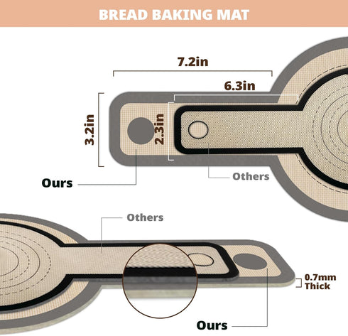 Silicone Bread Sling for Dutch Oven, 2 PCS Non-Stick Reusable Baking Mat with Long Handles for Easy Sourdough Transfer