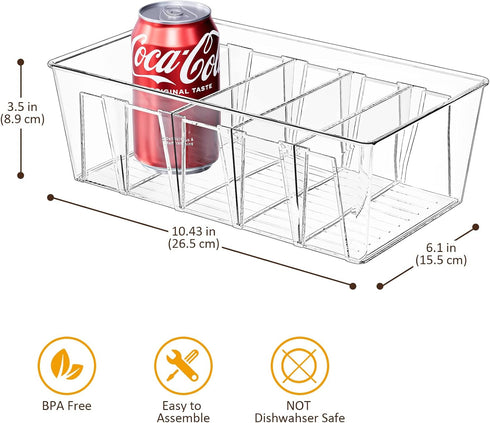 Puricon 4 Pack Pantry Organization Bins for Kitchen Fridge Countertop, Stackable Clear Plastic Storage