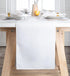 D'Moksha Homes Chambray Cream and White Table Runner 13 x 36 Inch