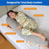 Pozico 51-Inch U-Shaped Full Body Pillow for Side Sleepers Cooling Pregnancy Pillow with Ear Piercing Design for Neck