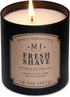 16.5 oz 60 Manly Indulgence Fresh Shave Jar Candle - Musk, Vanilla & Bergamot - Woodsy Amber & Cedarwood - Up to Hour
