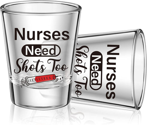 Patelai Nurse Need Shots Too, Funny Glass Gift for Women and Male Mom Sister for Nursing Graduation Party