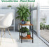 2 Small End Table Tier Wood Metal Rustic Side Table Living Room with Storage Shelf Narrow Bedside Table for Small