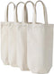 Wine Tote Bag, 10.5 x 7 x 2 inches, 4 pcs Reusable Cotton Canvas Carrier with Drawstring Label