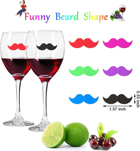 WZT 30 Piece Silicone Drink Markers, Multi-Purpose Wine Glass Markers for Bar, Party, Dinner Parties
