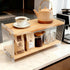Coffee Station Organizer 2 Tier, Solid Wood Mug Shelffor Coffee Bar,Matcha Station,Tea