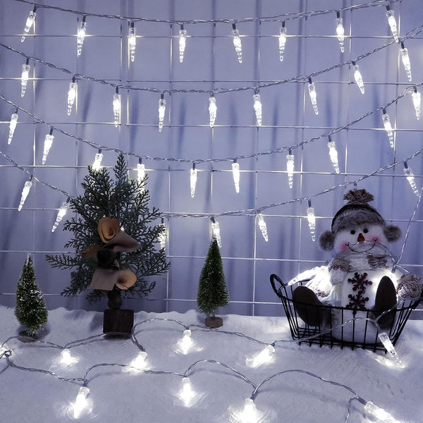 GRADESIN Christmas Icicle Lights Indoor20ft 40 LED Icicle String Lights Battery Operated