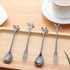 Appetizer Cake Fruit Forks Set of 6, Black Leaf Cocktail Picks for Tasting Dessert, Kitchen Accessory for Parties