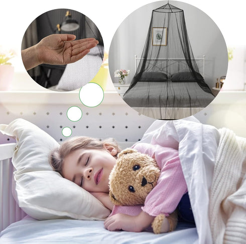 VISATOR Mosquito Net Bed Canopy for Girls,King Canopy Bed Curtains Queen Size from Ceiling,Dome Mosquito Netting Bed