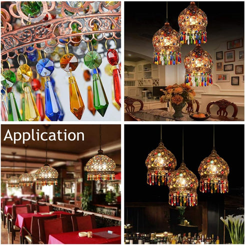 50pcs 38mm H&D HYALINE & DORA Suncatcher Crystal Icicle Pendant Sun Catchers Chandelier Prisms Drops Lamp Candle