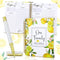Recipe Book to Write in Your Own Recipes, 7.5 x 9 Inch Lemon Recipe Notebook with 100 Pages, Gift for Mom Dad Wife