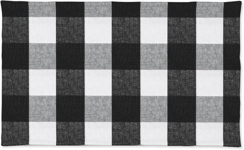 Black & White Cotton Buffalo Check Placemats Set of 4, Heat Resistant Dining Table Place Mats for Kitchen, 12 x 18