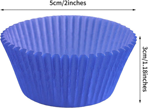 URATOT 100 Pieces Blue Cupcake Liners Cupcake Wrappers Baking Cups Cupcake Cases for Birthday, Wedding, Baby Shower, 2 Inches by URATOT