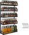 X-cosrack Wall Mount Spice Rack Organizer 5 Tier Height-Adjustable Hanging Spice Shelf Storage