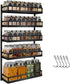X-cosrack Wall Mount Spice Rack Organizer 5 Tier Height-Adjustable Hanging Spice Shelf Storage