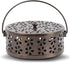 Retro Round Portable Iron Mosquito Coil Holder with Handle, Fireproof Incense Holder for Home Office