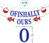 Ofishally Ours Fishing Adoption Banner, Themed Family Party Decor, Welcome Home Blue Glitter