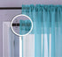 Yancorp Semi Sheer Bedroom Curtains - 72 inch Length Rod Pocket Curtain in Teal Turquoise Purple Ombre (1 Panel,