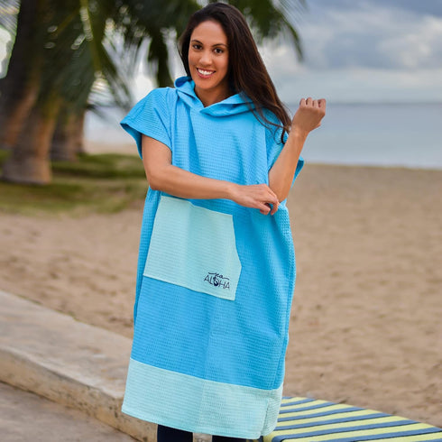 Sea Aloha 100% Surf Poncho Women - Towel Poncho - Hooded Towel Adult - Changing Poncho Cotton Towel Poncho - Poncho