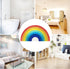 Rainbow Welcome Mat, Half Circle Doormat for Front Door, 15.7"x31.5" Non Slip Absorbent Carpet for Home Entrance
