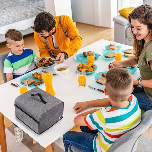 iFedio 4 Slice Toaster Cover with Pockets & Top Handle, Small Appliance Dust Cover, Machine Washable Black