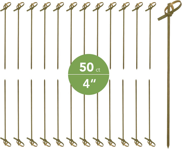 JapanBargain 50pcs Bamboo Skewers, Fruit Appetizer Kabob, Twisted End, Natural