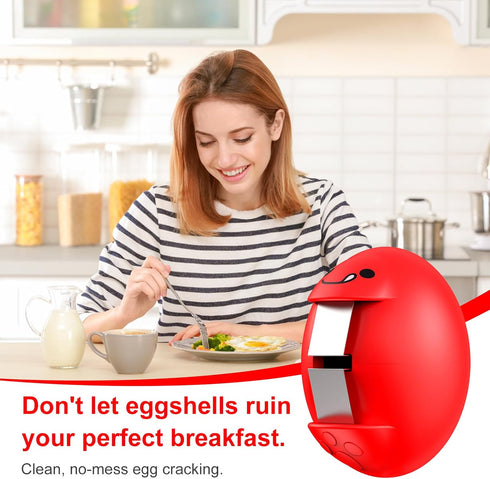 2-Pack) Egg Cracker, Silicone Egg Shell Opener, Cute Egg Shaped Design, Opens Eggs with Ease, A Little Happiness Boost