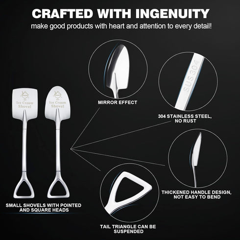 IQworks 2 Set 304 Pcs Ice Cream Shovel - Funny Loving Gift (Birthday/Holiday Gift for Family and Friends), Premium