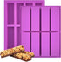 8 Cavity Granola Bar Molds, 2 Pack Rectangle Silicone Molds for Baking Cereal Energy Bars