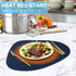 Set 6, Placemats of Heat Resistant Leather Placemats Double Layer, Soft Waterproof Round Table Mats Easy to Clean