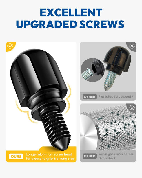 Attachment Knob Thumb Screw for KitchenAid Mixers, Upgraded Aluminum Long Screw Head Replacement Parts, Black