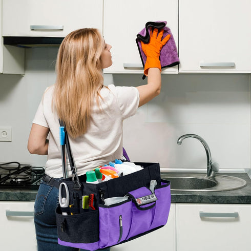 Cleaning Caddy for Cleaning Suppliers Organizer with Pockets for House Cleaning Essentials, Cleaning Organizer
