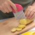 Luomorgo Stainless Steel Potato Crinkle Cutter Knife, Carrot Wavy Knife, French Fry Slicer, Pink